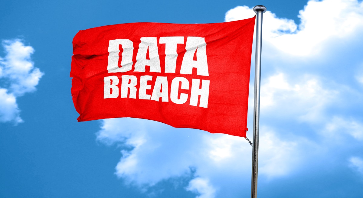A red flag that says "Data Breach"