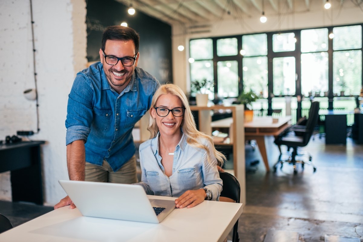 small business owners on a laptop