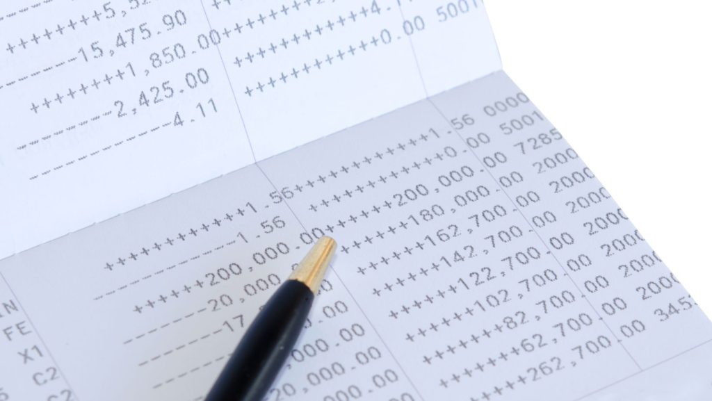 Itemized list of expenses